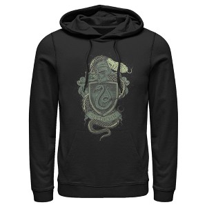Men's Harry Potter Slytherin Coat of Arms Pull Over Hoodie - 1 of 4