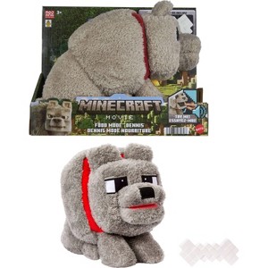 Minecraft Food Mode Dennis Plush Interactive Toy with Sounds & Bone Accessory, Inspired by the Movie - 1 of 4