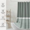 Modern Farmhouse Shower Curtain 72x72 Inch White Striped with Tassels, Waterproof Fabric for Bathroom - 2 of 4