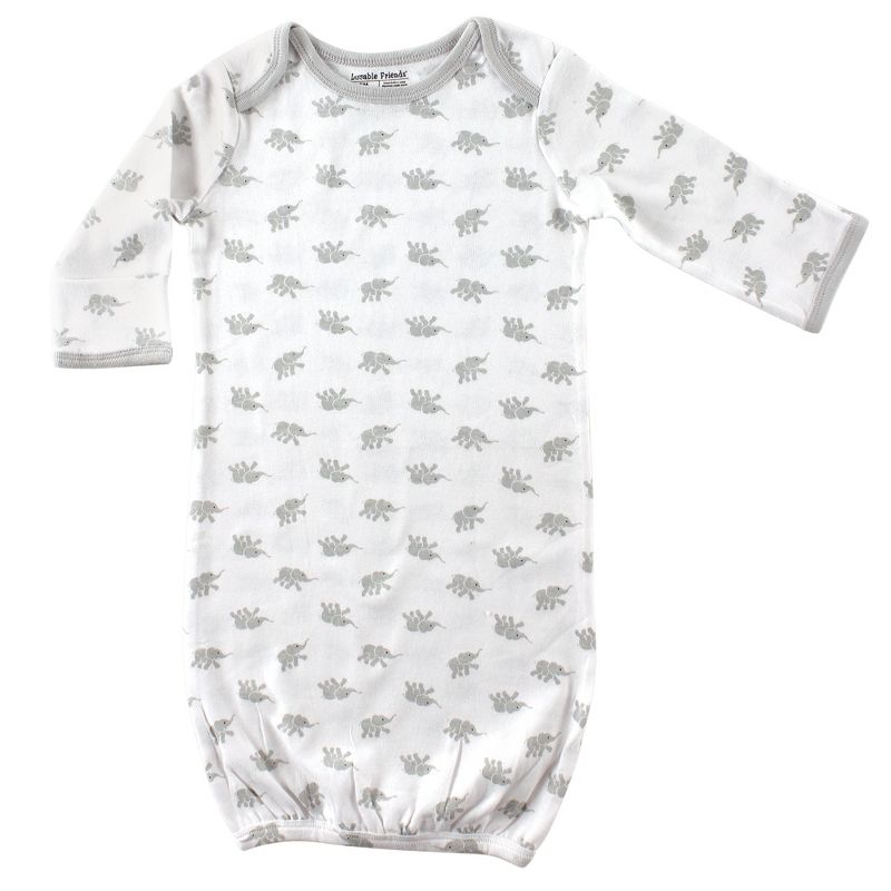 Luvable Friends Baby Unisex Cotton Gowns, Elephant, 0-6 Months, 5 of 6