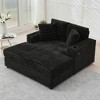 Oversized Chaise Lounge Chair Indoor, Comfy Corduroy Lounge Sofa with Charging Station,Cup Holders & Throw Pillows,Cozy Sleeper Couch for  Apartments - 4 of 4