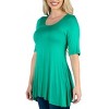 24seven Comfort Apparel Womens Elbow Sleeve Swing Tunic Top For Women - 2 of 4