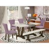 HomeStock 6-Piece Multi-Color Solid Wood Top-Rectangular Button Tufted Upholstered Dining Room Set-Seats 4 - 2 of 4