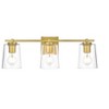 Elegant Lighting Kacey 3 light Brass and Clear Bath Sconce - 2 of 4