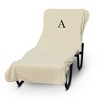 BC BARE COTTON Luxury Hotel & Spa Monogrammed Pool Chaise Lounge Cover, Standard Size 90 X 29 Inches - White - Black Block - 2 of 4