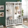 60" Wide Hall Tree with 24 Shoe Cubbies, White - 3 of 3