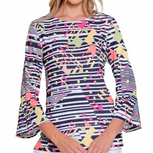Women's 3/4 Flounce Sleeve Crew - Multiples - 1 of 4
