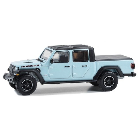 2021 Jeep Gladiator w/ Canoe Trailer & Canoe Rack, Blue - Greenlight - 1/64  scale Diecast Car