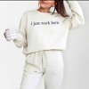 Simply Sage Market Embroidered I Just Work Here Lightweight Garment Dyed Sweatshirt - 2XL - Ivory - 2 of 4
