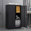 Metal Storage Cabinet with Locking Doors Adjustable Shelf,Folding Filing Storage Cabinet,Locker Cabinet for Home Office,School-The Pop Home - 3 of 4