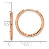 Chisel Stainless Steel Polished Rose IP-plated 1.6mm Hinged Hoop Earrings - 4 of 4