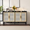 Rattan Sideboard Buffet Cabinet, 60'' storage Cabinet,Coffee Bar Cabinet with Adjustable Shelf, Console Cabinet for Kitchen Living Room Hallway - 2 of 4