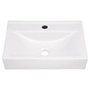 Yescom 18" Wall Mount Sink Ceramic Sink Porcelain Sink Washing Basin for Bathroom with Drain - 2 of 4
