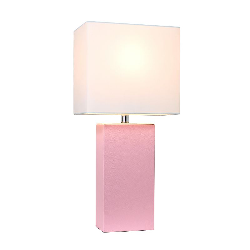  21" Monaco Avenue Modern Leather Table Lamp - Elegant Designs, 3 of 5
