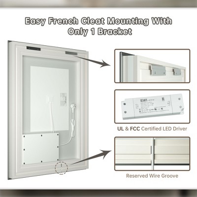 Modern Rectangular Frameless LED Bathroom Vanity Mirror