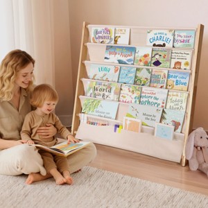 GOTGELIF Kids 4-Tier/5-Tier Bookshelf Organizer - Solid Wood, Compact Bookcase, Open Shelves - 1 of 4