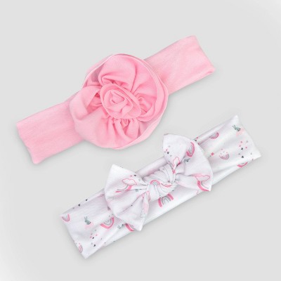 Baby Girls' 2pk Bow Headwrap - Just One You® made by carter's Pink