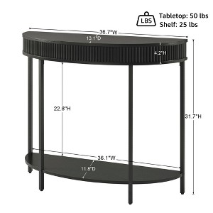 Rosary Blenn Modern Black Half Moon Console Table - 1 of 4