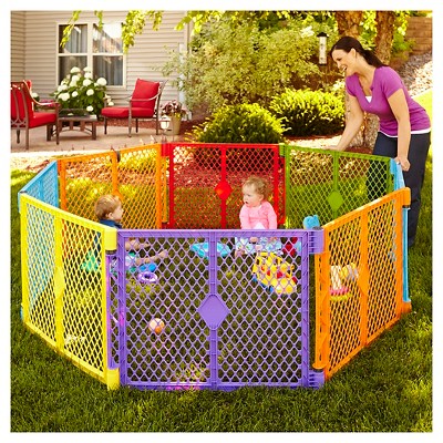 Multicolor Portable 8-Panel Baby Playpen Gate