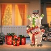 LuxenHome Stacked Snowman Couple Lighted LED Indoor Outdoor Holiday Decoration White - 4 of 4