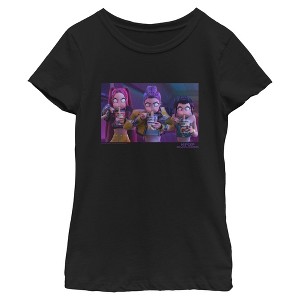 Girls KPop Demon Hunters Rumi, Mira and Zoey Ramyeon T Shirt - 1 of 4