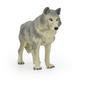 Collectible Wildlife Gifts | Wolf Toy, Grey, Very Large, Museum Quality Rubber Figure, Model, Educational, Animal, Hand Painted, 7" CH106 BB90 - 1 of 4