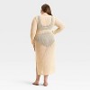Women's Crochet-Style Long Sleeve Maxi Sweater Dress - A New Day™ Cream - 2 of 3
