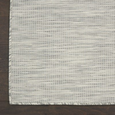 Light Grey Synthetic Flat Woven Runner Rug 2'2" x 10'