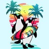 Boy's Design By Humans Penguin Summer Vacation By clingcling T-Shirt - 2 of 3