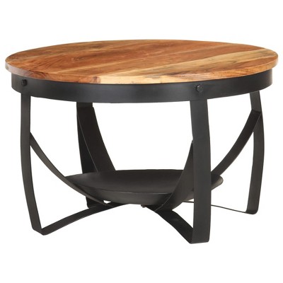 vidaXL Coffee Table 26.8 in.x16.9 in. Solid Acacia Wood