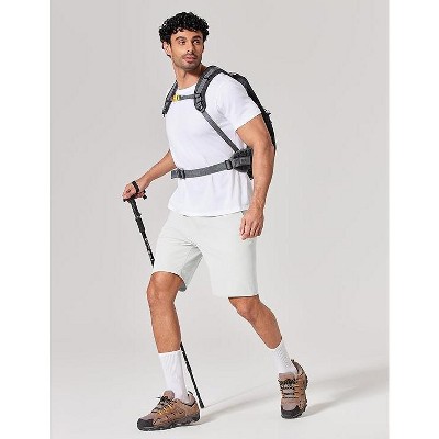 COOFANDY Mens Hybrid Casual Golf Shorts 9 Stretch Lightweight Quick Dry Summer Hiking Travel Shorts with Zipper Pockets White L