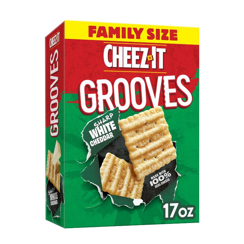 Cheez-It Grooves White Cheddar Family Size - 17oz, 1 of 11