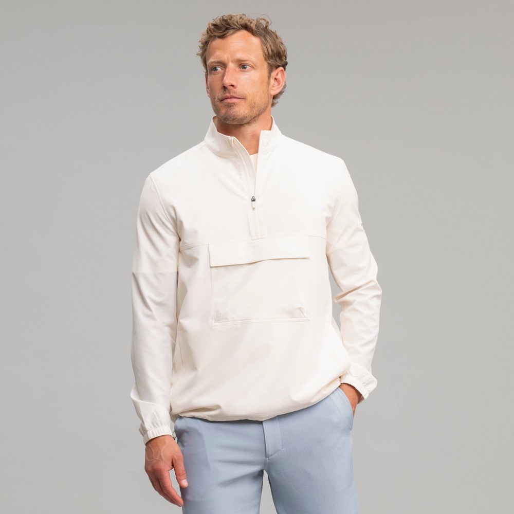 Richer Poorer Men's Woven Quarter Zip Sweatshirt - Cream XL