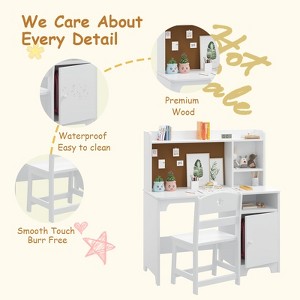 Kids Desk & Chair Set (Wooden) – With Hutch & Storage Cabinet, Children’s Writing Table/Computer Workstation for Bedroom & Study Room - 1 of 4