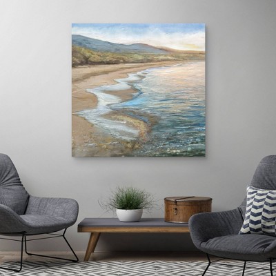 Rolling Tides Coastal Landscape Canvas Art Print 35" x 35"