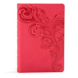 KJV Large Print Personal Size Reference Bible, Pink Leathertouch - by  Holman Bible Publishers (Leather Bound) - 1 of 1