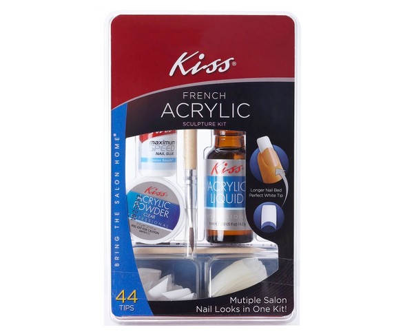 Kiss Bring the Salon Home French Acrylic Nail Kit - Natural