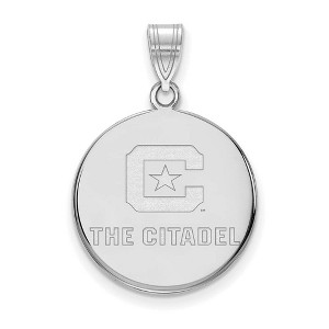 Black Bow Jewelry 10k White Gold The Citadel Bulldogs NCAA Large Pendant - 1 of 3