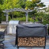 Syemin Firewood Racks and Carriers 4ft Heavy Duty Logs Holder Outdoor Indoor Fireplace Metal Wood Pile Storage Stacker Organizer, Black, 48"*12"*43" - 3 of 4