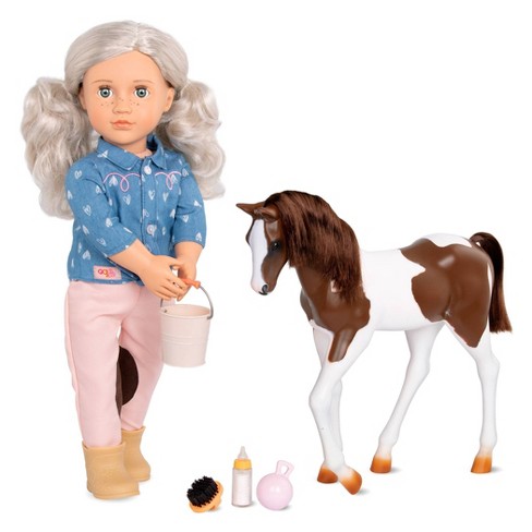Our Generation Doll by Battat- Leah 18 Regular Non-Posable Equestrian  Horse Riding Doll- for Ages 3 & Up