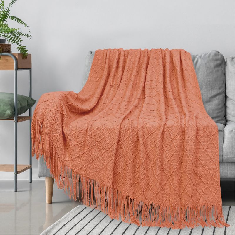 PAVILIA Knit Textured Soft Throw Blanket for Sofa, Living Room Decor, and Bed, 5 of 9