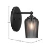 Toltec Lighting Capri 1 - Light Sconce in  Matte Black with 5" Smoke Textured Shade - 2 of 2