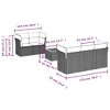 vidaXL Patio Sofa Set with Cushions Outdoor Furniture 6 Piece Poly Rattan - Black and Cream - 3 of 4