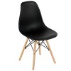 Costway Set of 4 Modern Dining Side Chair Armless Home Office w/ Wood Legs White/Black/Blue - image 2 of 4