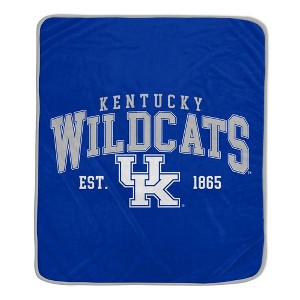 NCAA Kentucky Wildcats Vintage Arch Block Flannel Fleece Blanket: Sports Team Logo Throw - 1 of 1