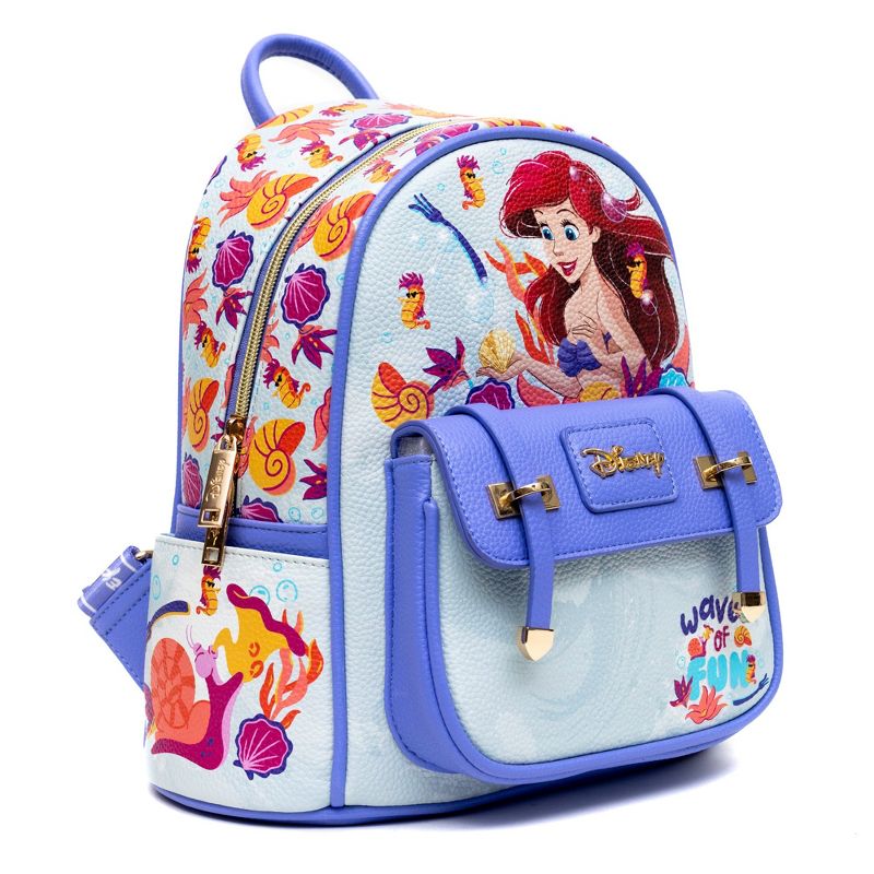 The Little Mermaid - Ariel WondaPop 11" Vegan Leather Fashion Mini Backpack, 4 of 7