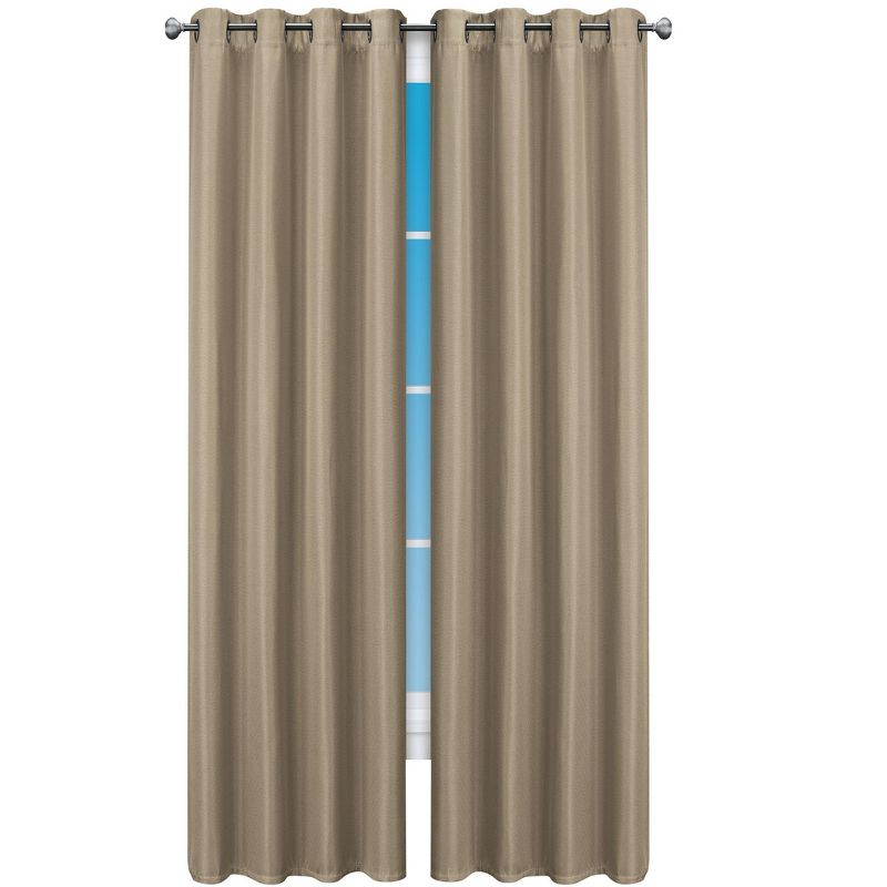 Collections Etc Textured Grommet Top Blackout Curtain Panel, 1 of 5