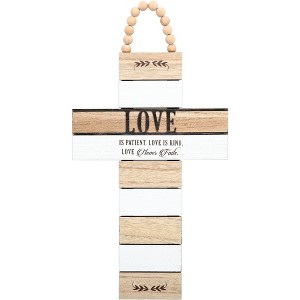 Pavilion Gift Company - Love - 9.75" x 18" Hanging Cross Plaque - Decorative Objects - 1 of 4