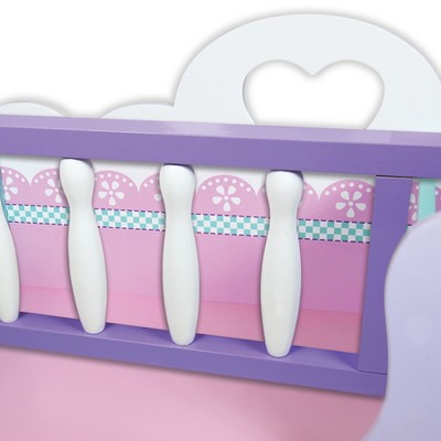Lissi Multicolor Wooden Baby Doll Cradle with Heart Design