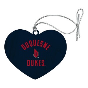 Duquesne University Dukes Logo Heart Love Wood Christmas Tree Holiday Ornament - 1 of 3